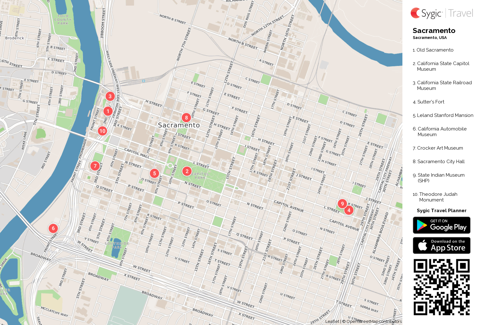 Sacramento Printable Tourist Map | Tripomatic