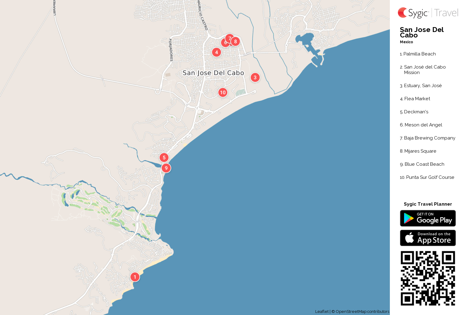 San Jose Del Cabo Printable Tourist Map | Tripomatic