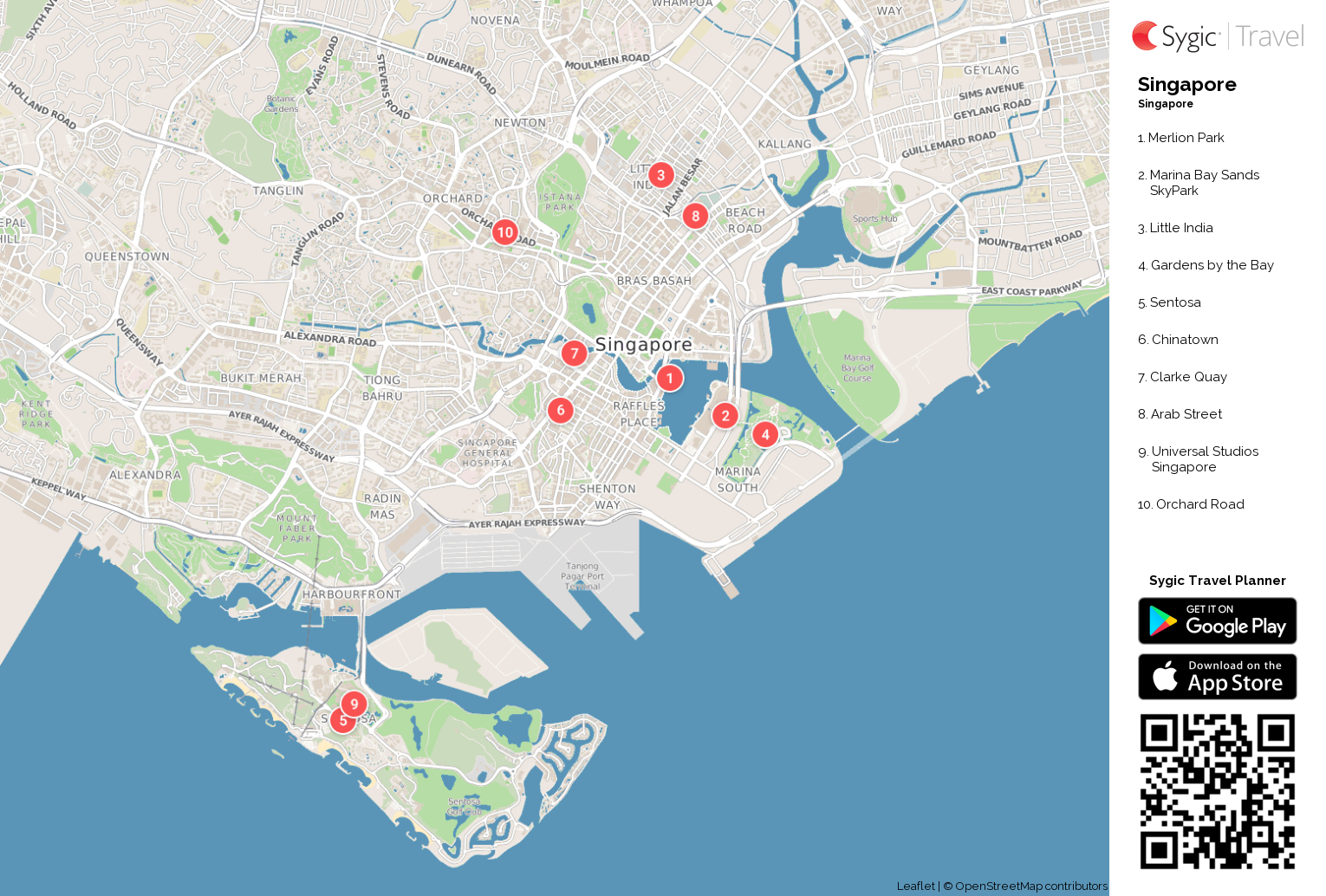 singapore map tourism