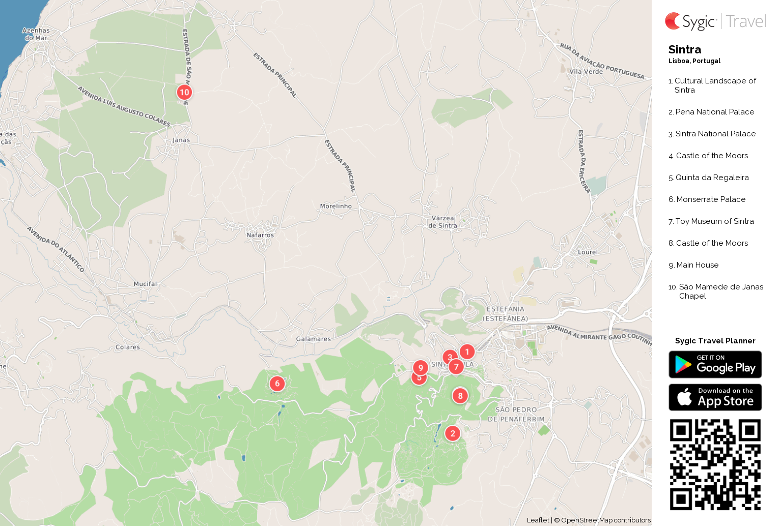 Sintra Printable Tourist Map | Tripomatic