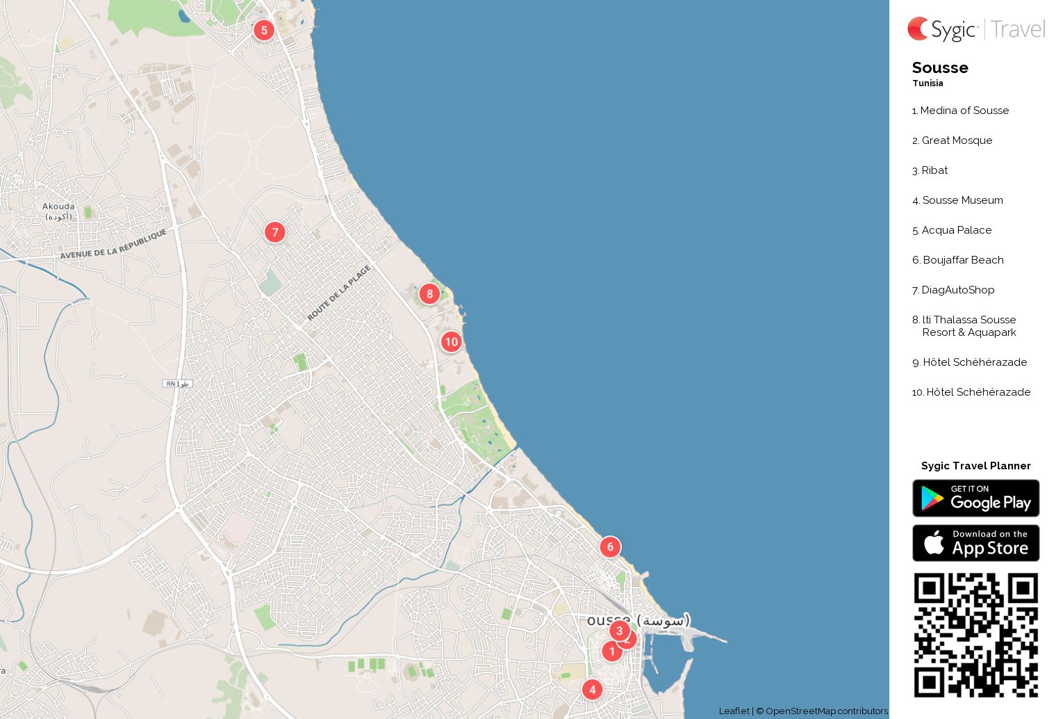  Sousse  Printable Tourist Map  Sygic Travel