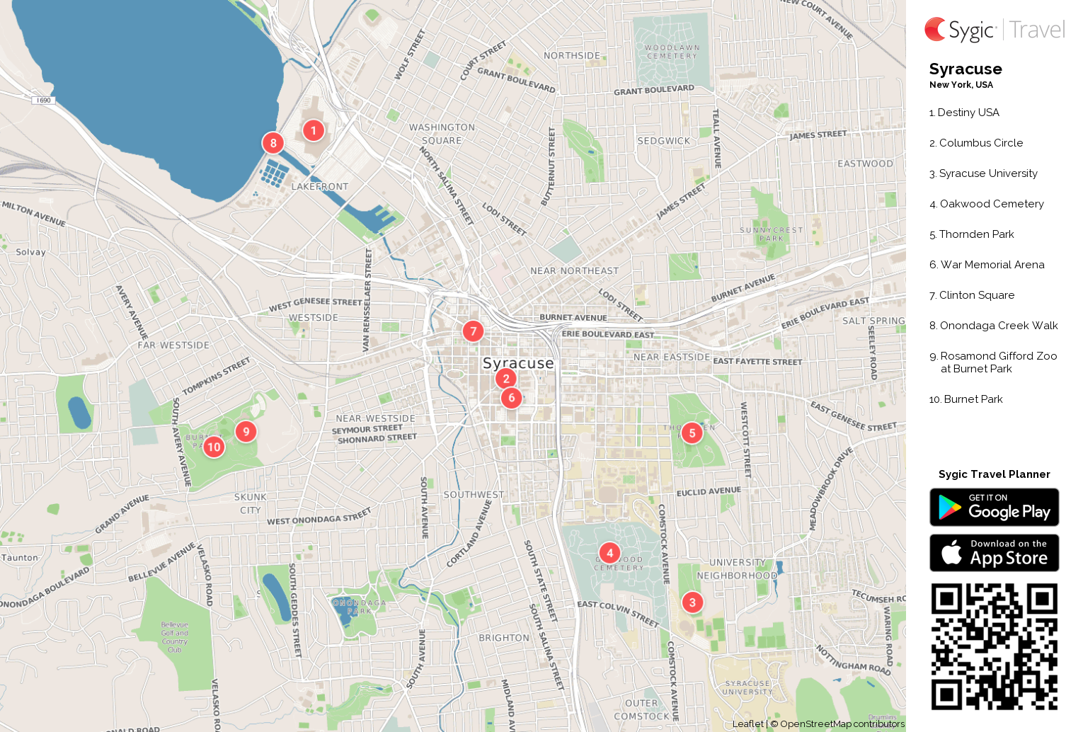 Map Of Downtown Syracuse Syracuse Printable Tourist Map | Sygic Travel