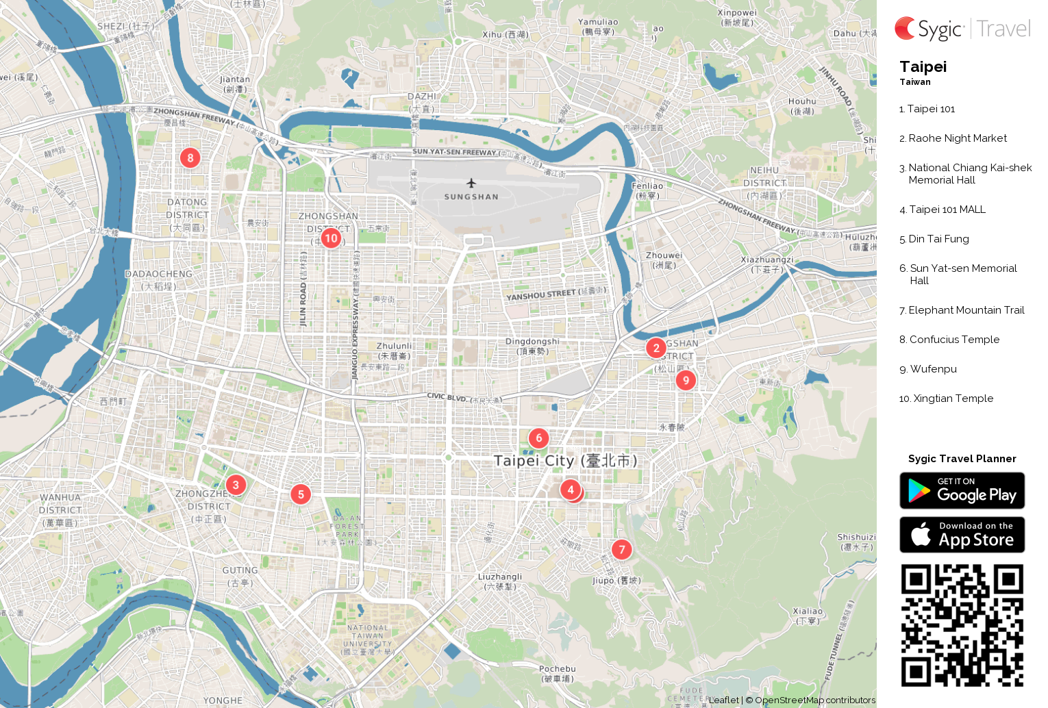 taipei printable tourist map