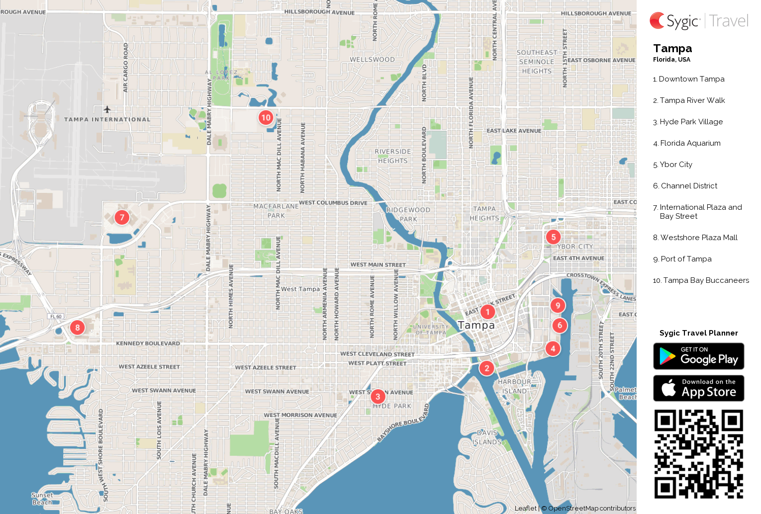 Map Of Downtown Tampa Tampa Printable Tourist Map | Sygic Travel Map Of Downtown Tampa Tampa Printable Tourist Map | Sygic Travel