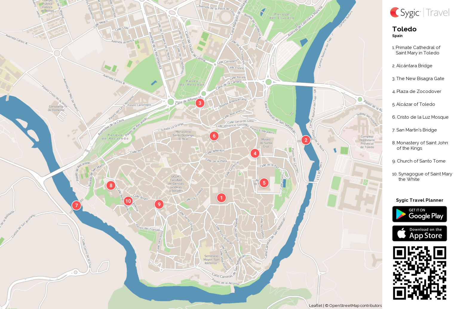 Toledo Printable Tourist Map Sygic Travel