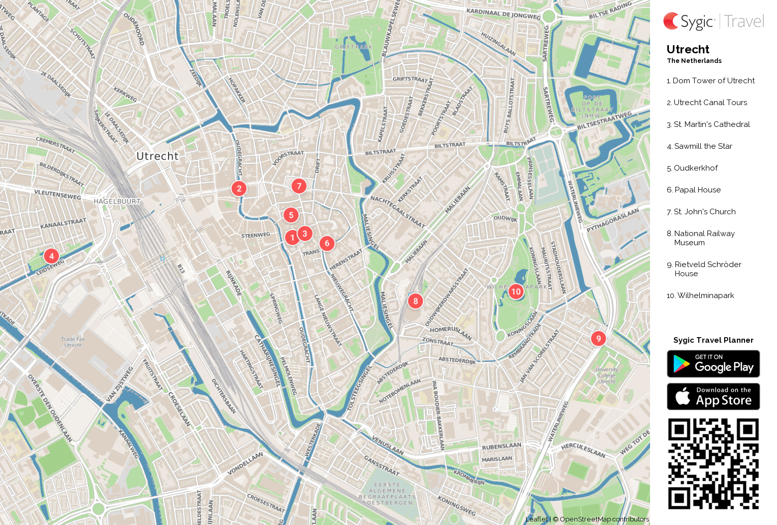 Utrecht Printable Tourist Map | Sygic Travel
