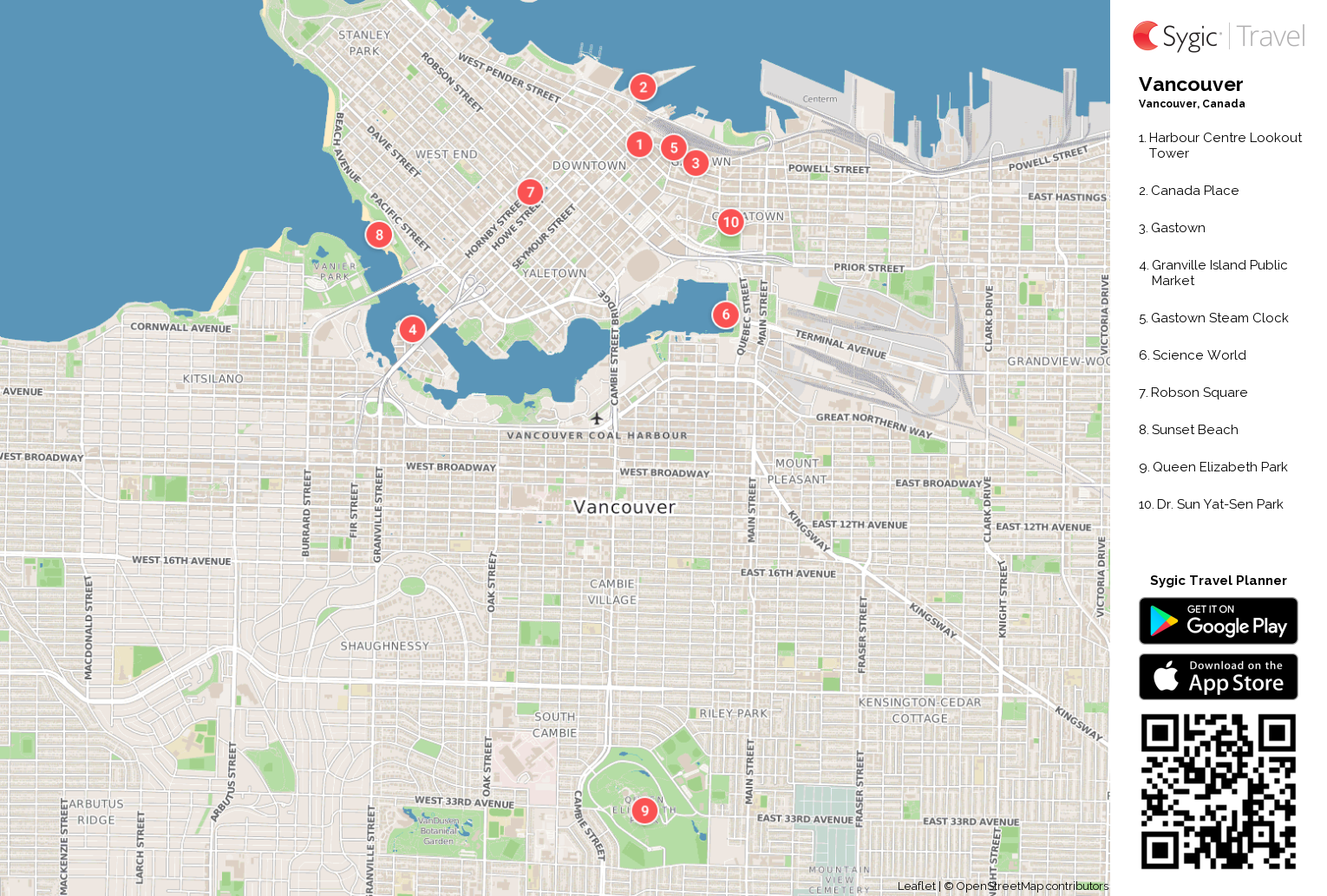 Tourist Map Of Vancouver Tourist Map Of Vancouver