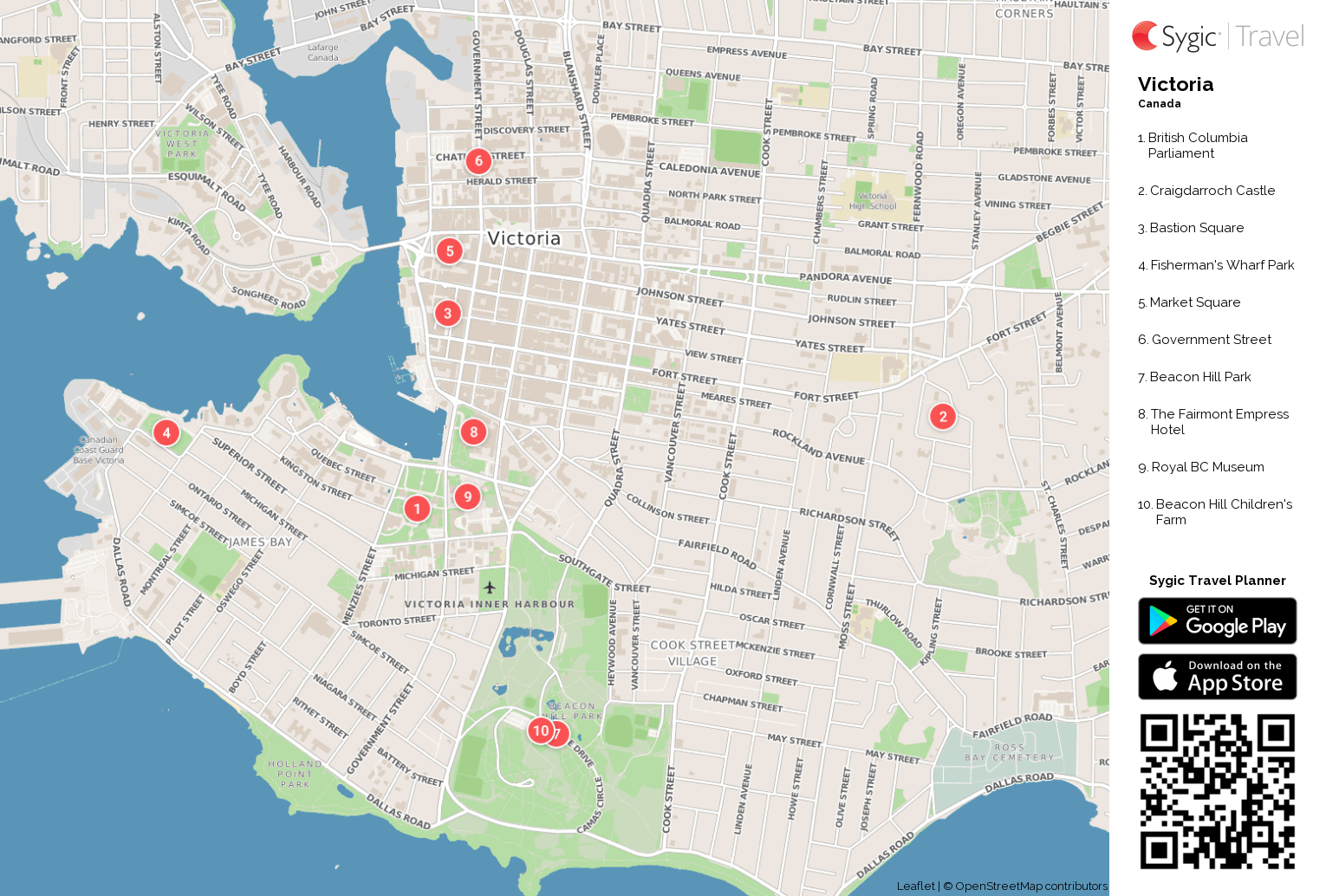 map of downtown victoria Victoria Printable Tourist Map Sygic Travel map of downtown victoria