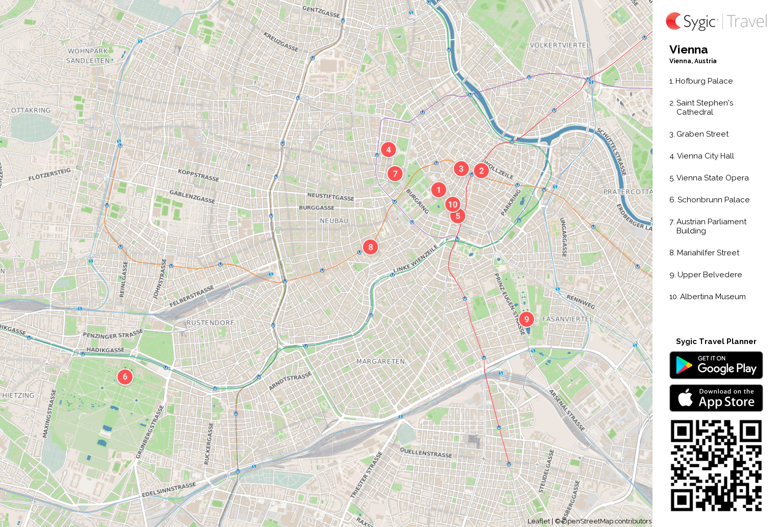 Vienna Printable Tourist Map Sygic Travel