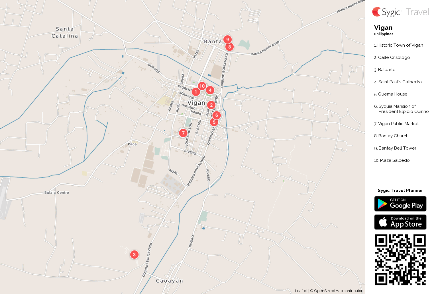 Map Of Vigan City Ilocos Sur Vigan Printable Tourist Map | Sygic Travel