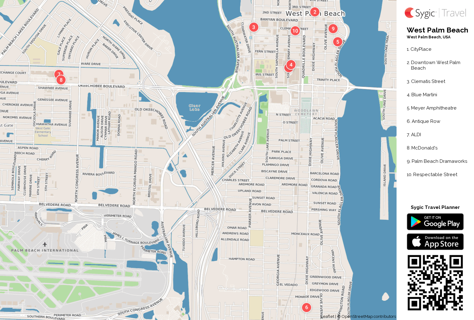 West Palm Beach Printable Tourist Map | Sygic Travel