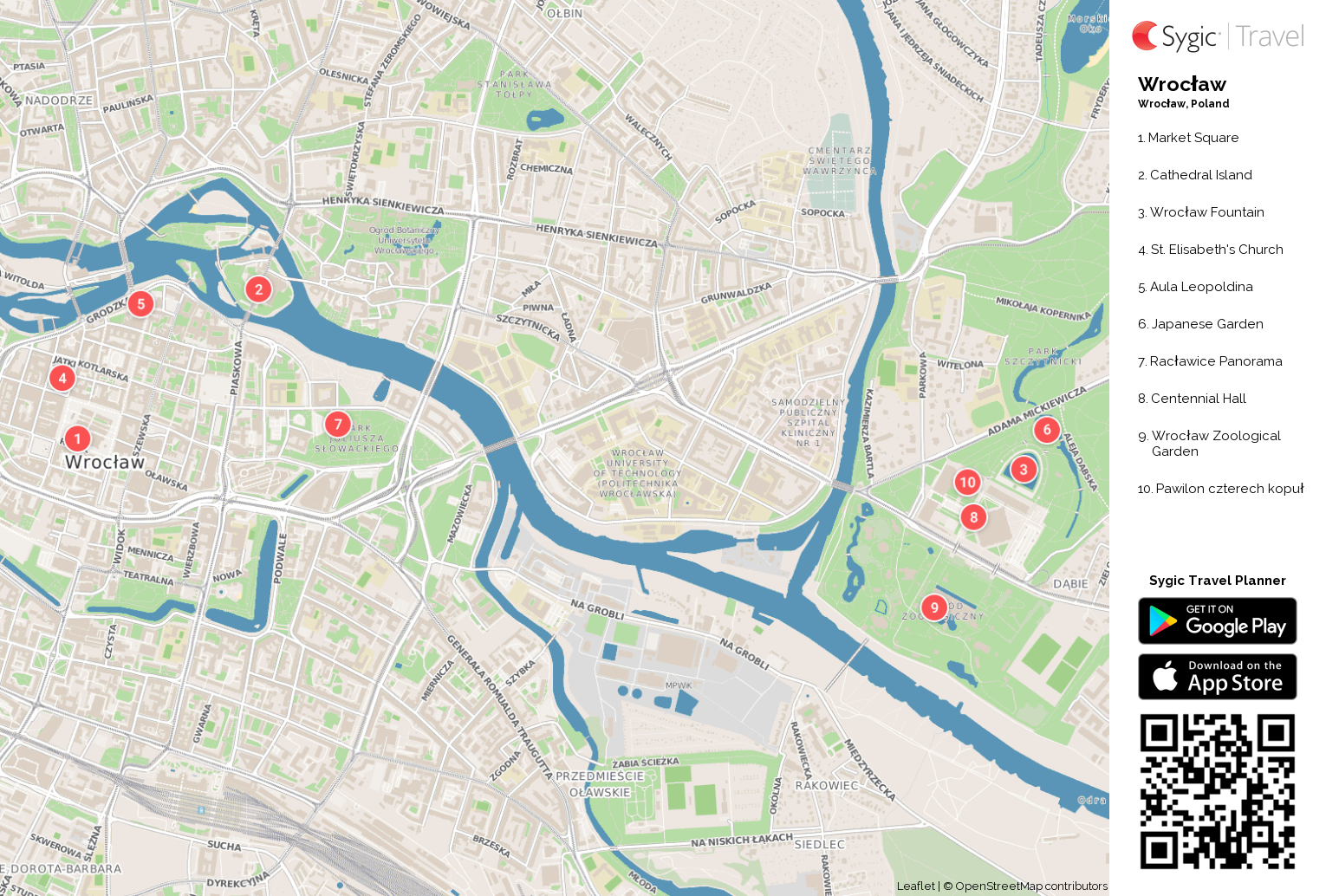 wroclaw walking tour map