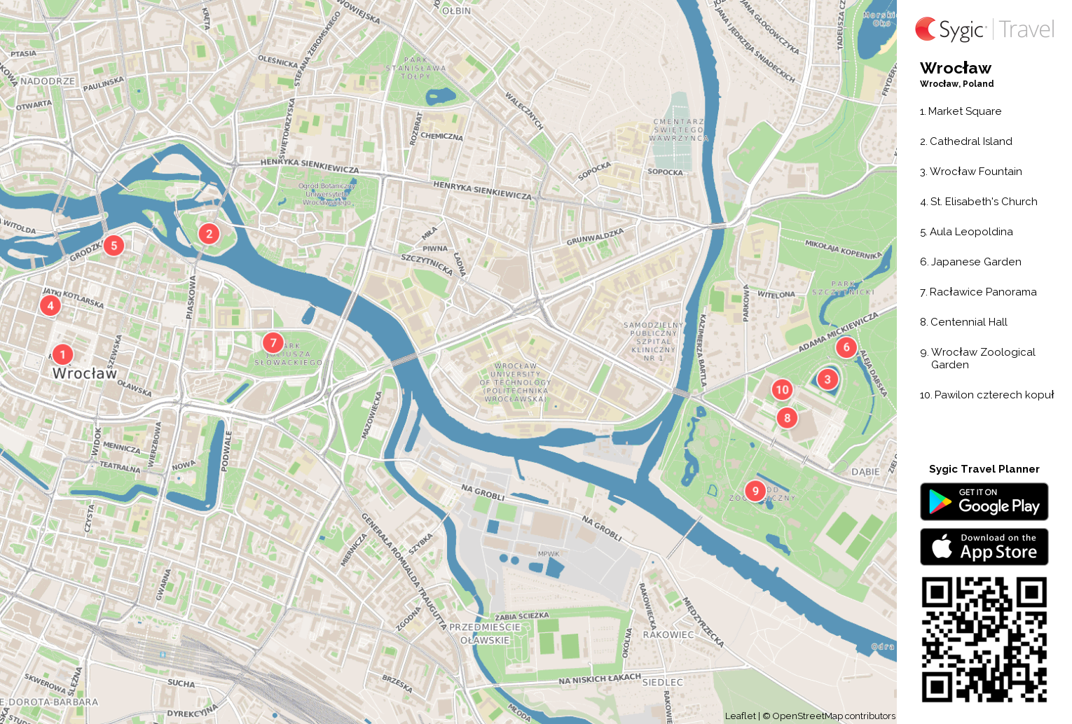 tourist map of wroclaw