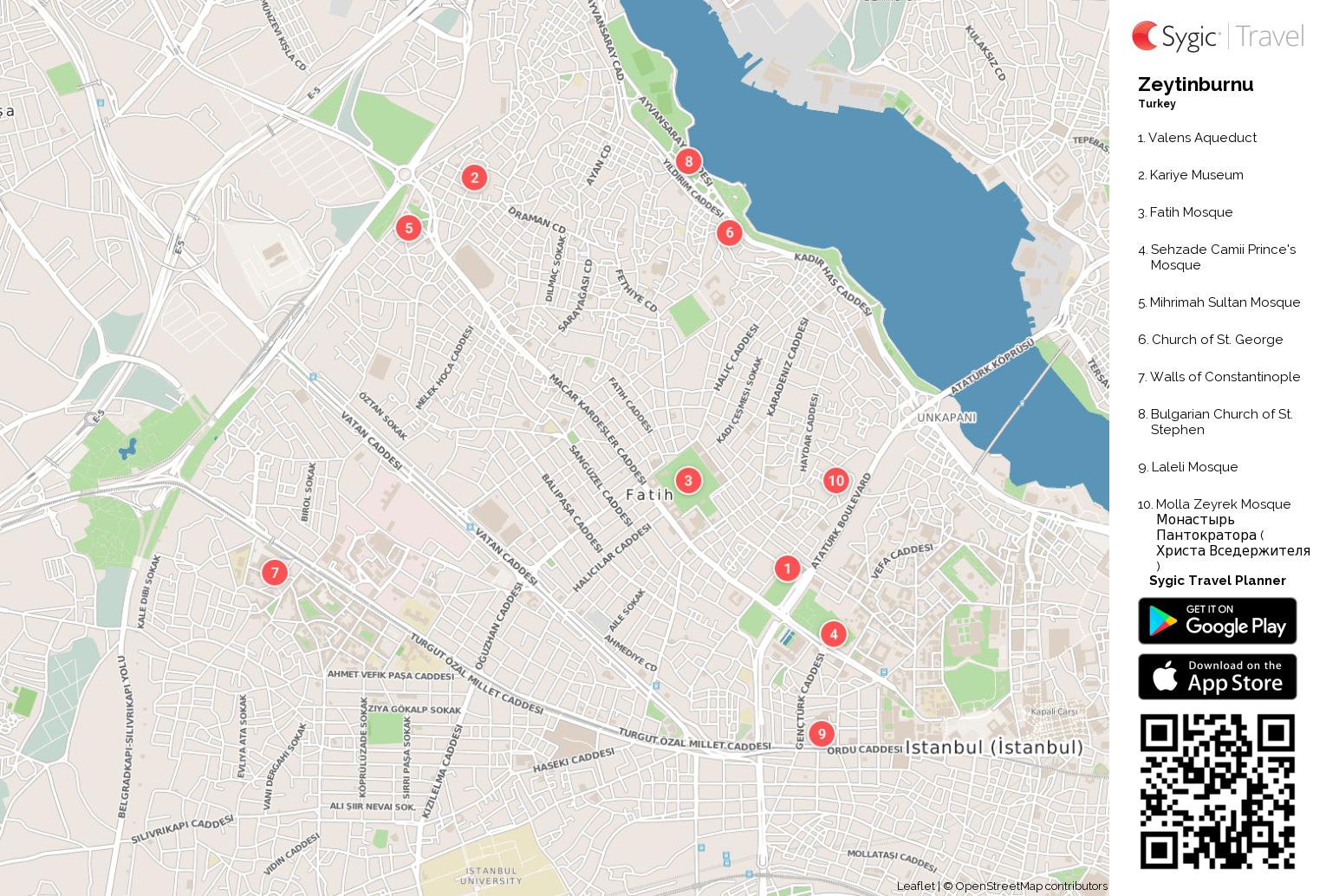 zeytinburnu printable tourist map