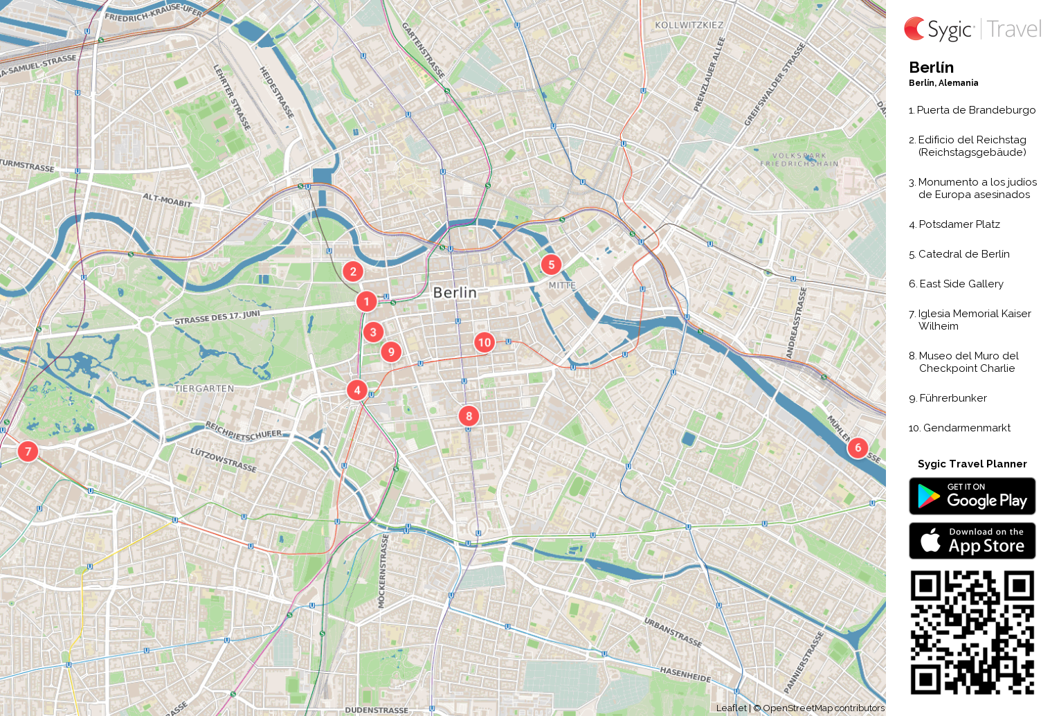 mapa turistico berlin Berlín: Mapa turístico para imprimir | Sygic Travel