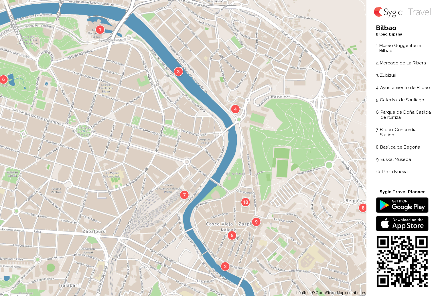mapa turistico bilbao Bilbao Mapa Turistico Para Imprimir Sygic Travel mapa turistico bilbao
