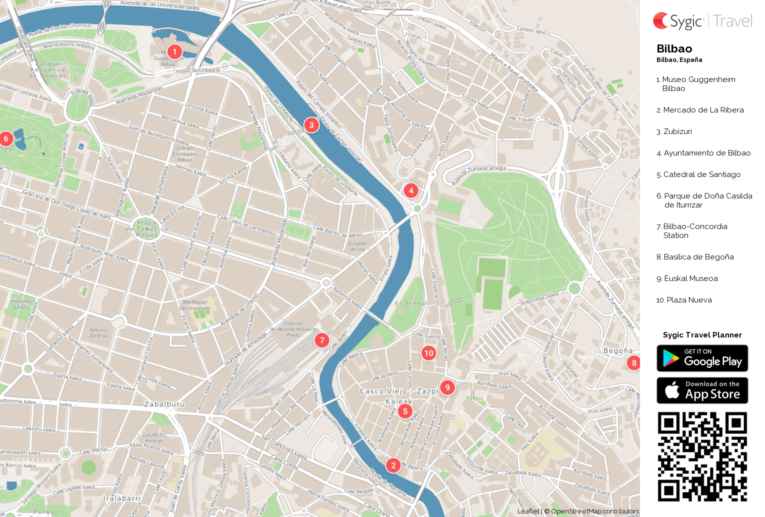 mapa turistico bilbao Bilbao: Mapa turístico para imprimir | Sygic Travel