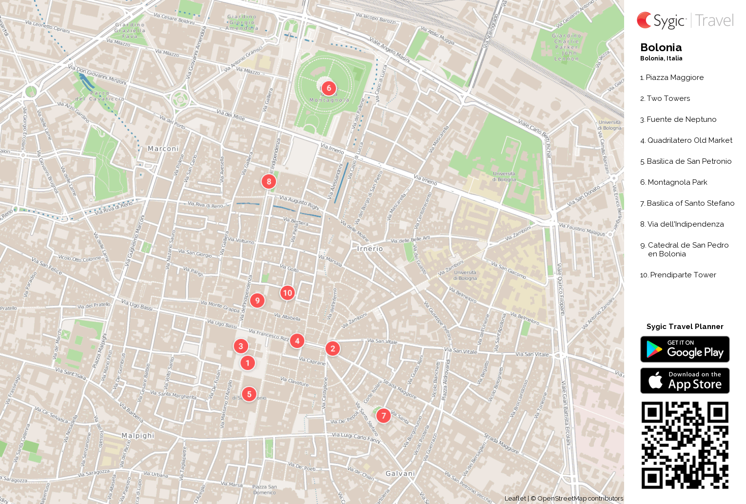 mapa de bolonia Bolonia: Mapa turístico para imprimir | Sygic Travel