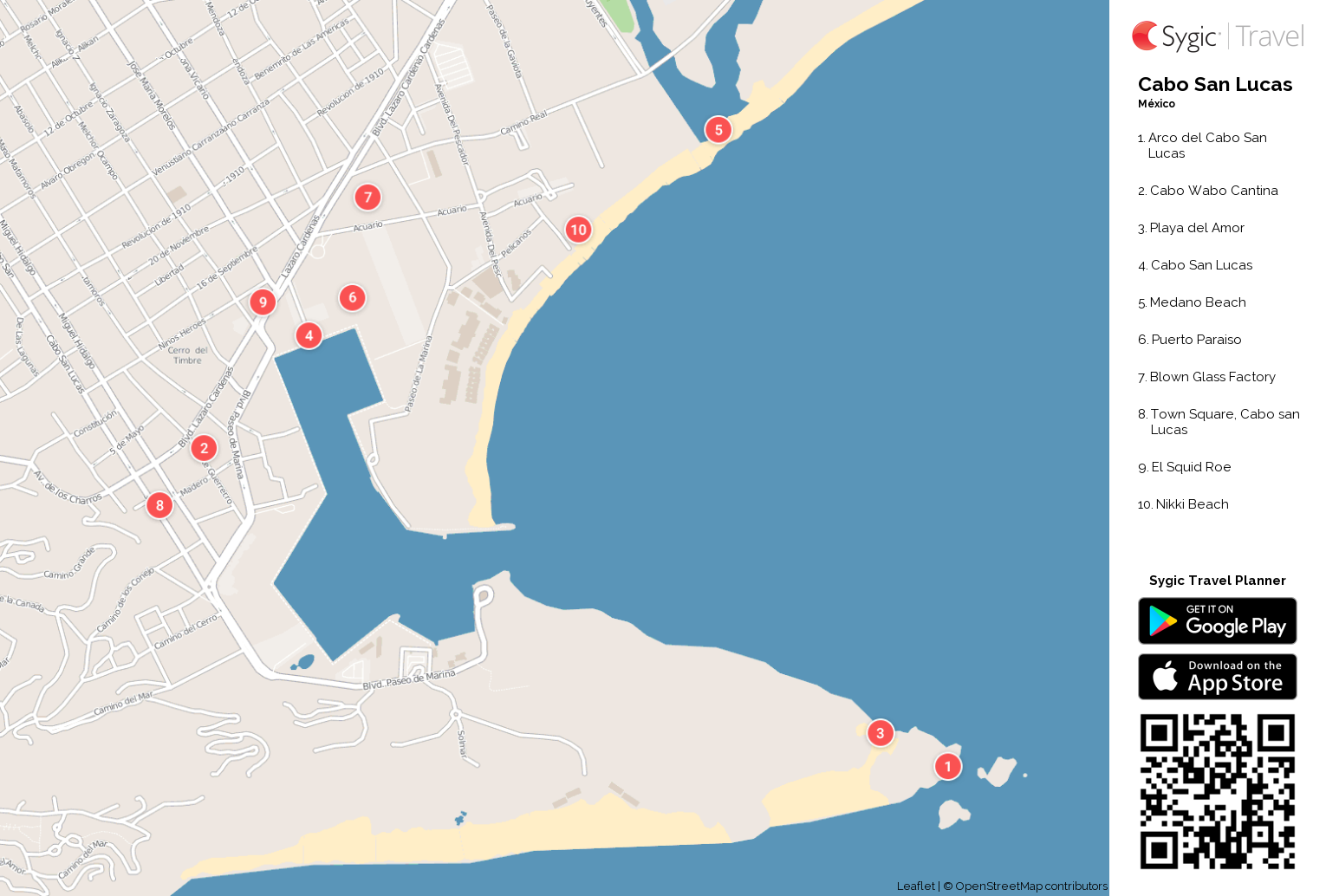 Cabo San Lucas: Mapa turístico para imprimir | Tripomatic