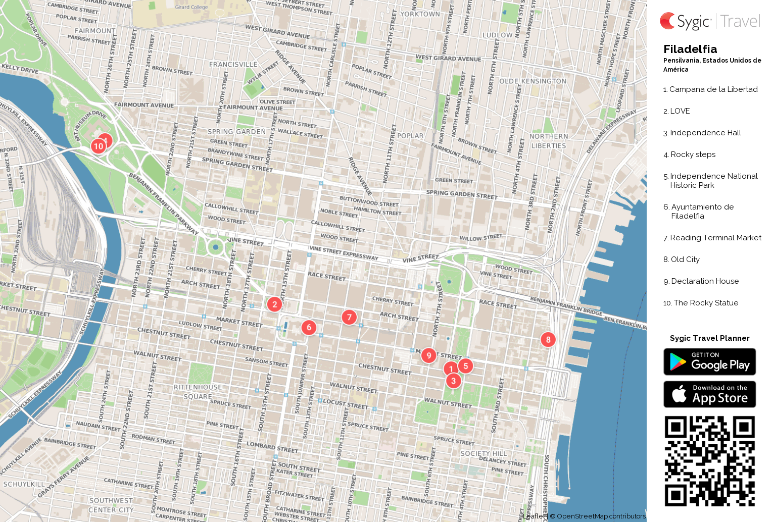 filadelfia: mapa turístico para imprimir | sygic travel