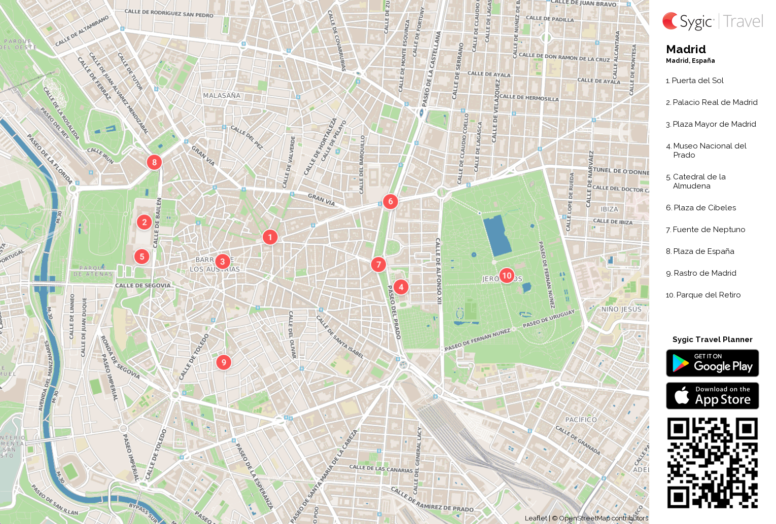 Madrid Mapa Turistico Para Imprimir Sygic Travel