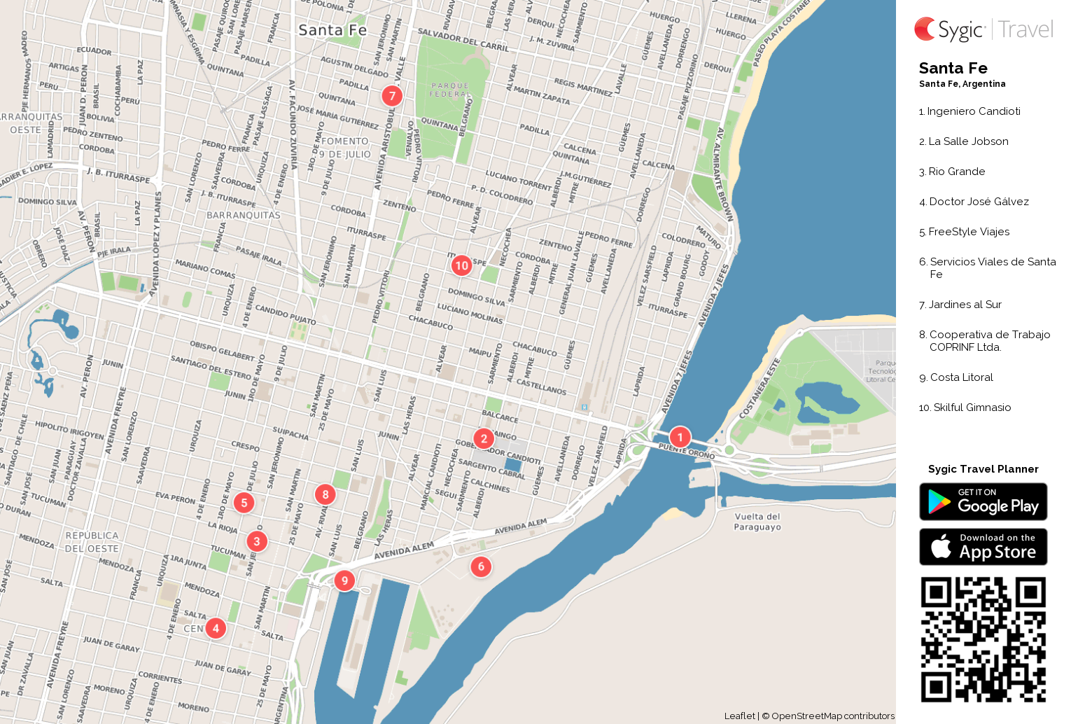 Santa Fe Mapa Turistico Para Imprimir Sygic Travel