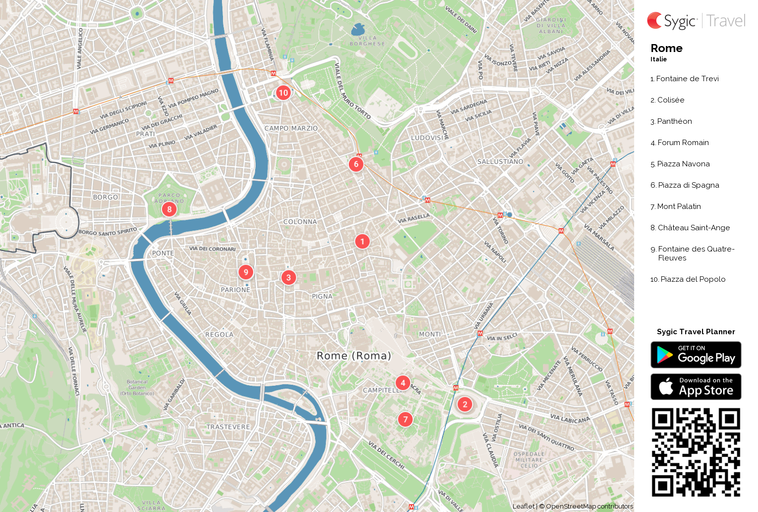 Rome: Carte touristique imprimable | Sygic Travel