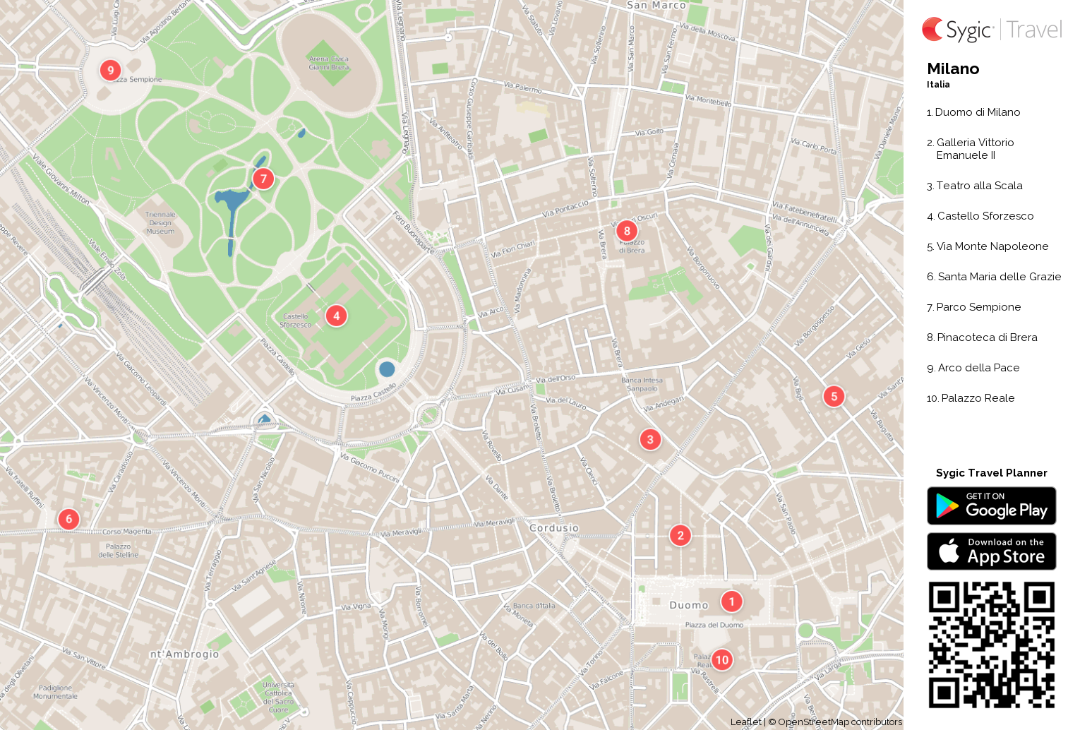 Mappa Monumenti Milano