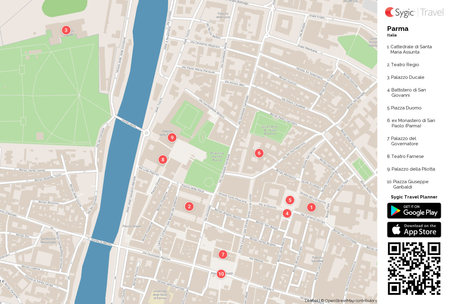 Parma: Mappa turistica da stampare | Tripomatic