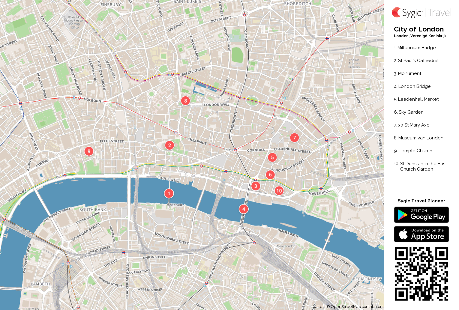city-of-london-kaart-om-af-te-drukken