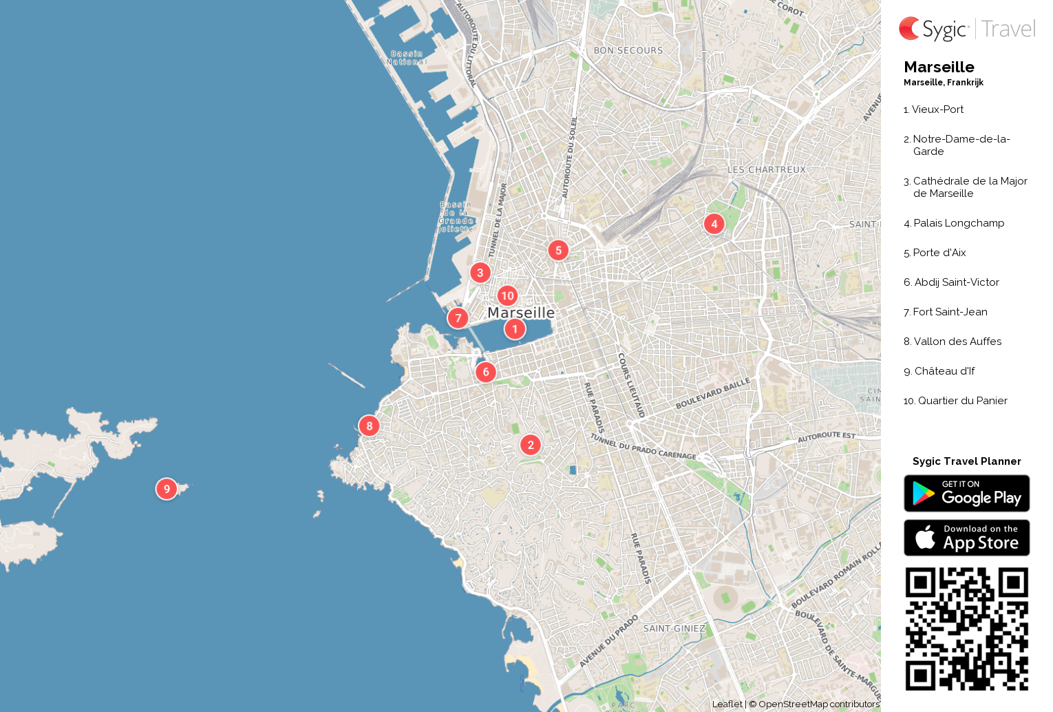 Marseille kaart om af te drukken | Sygic Travel