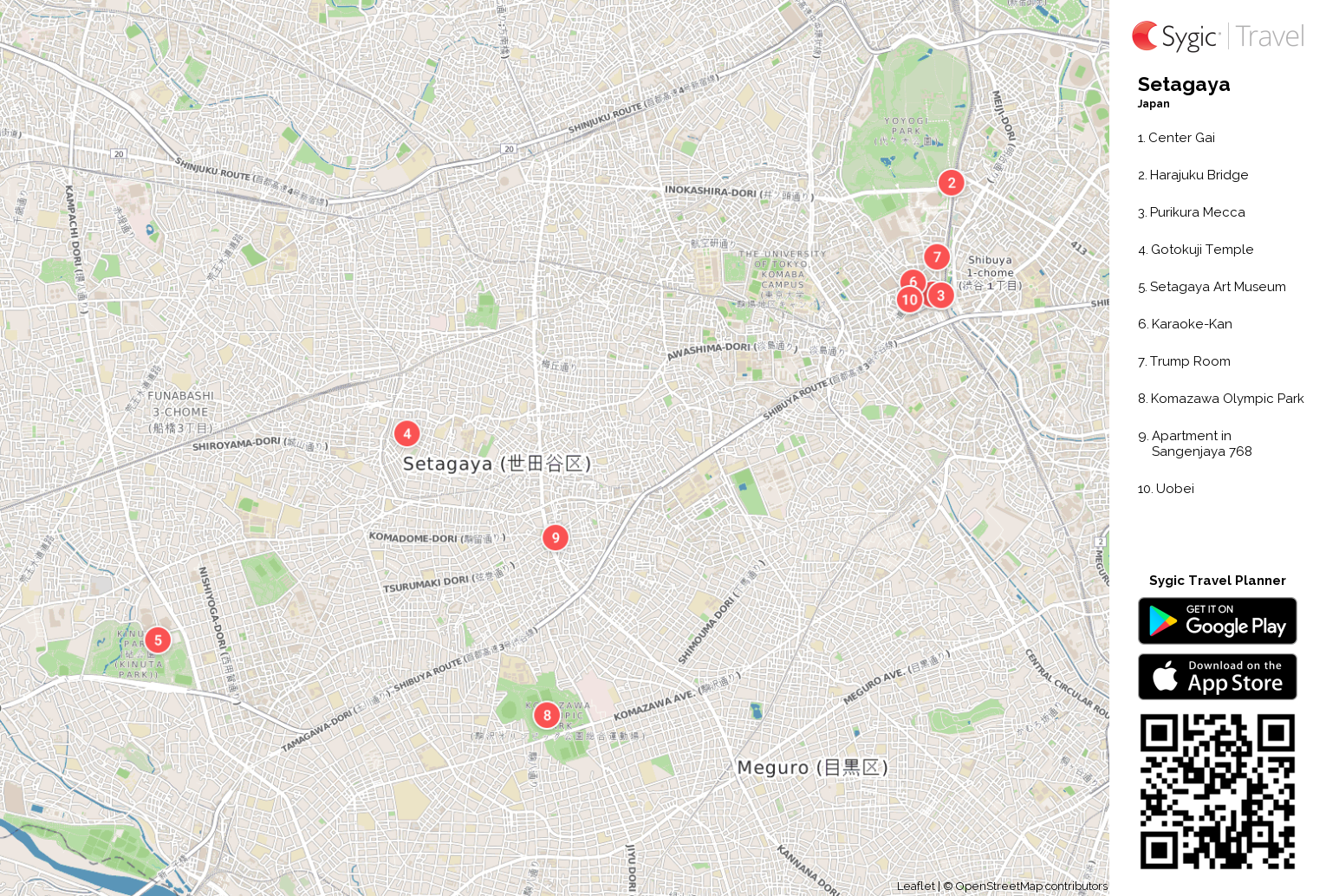 setagaya-kaart-om-af-te-drukken
