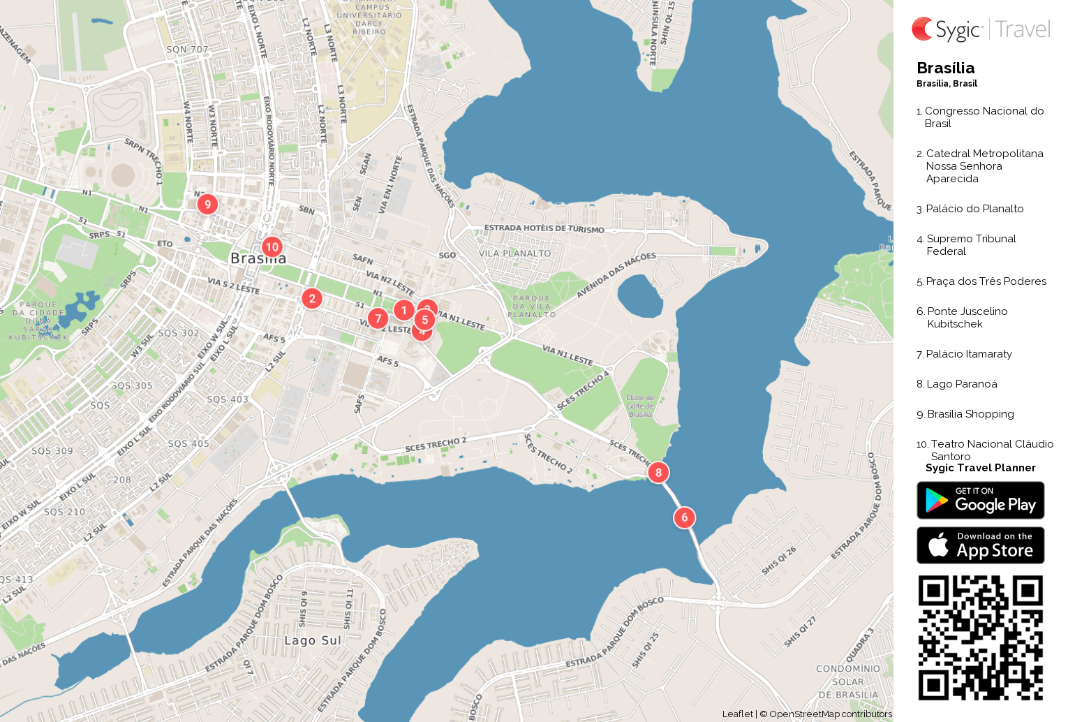 Brasilia Mapa Turistico Em Pdf Sygic Travel