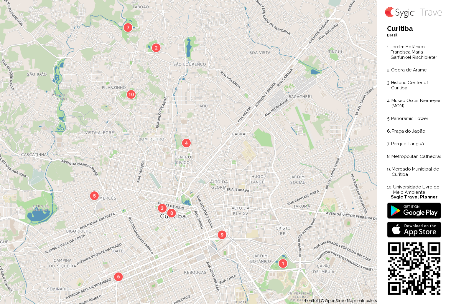 Curitiba Mapa Turistico Em Pdf Sygic Travel