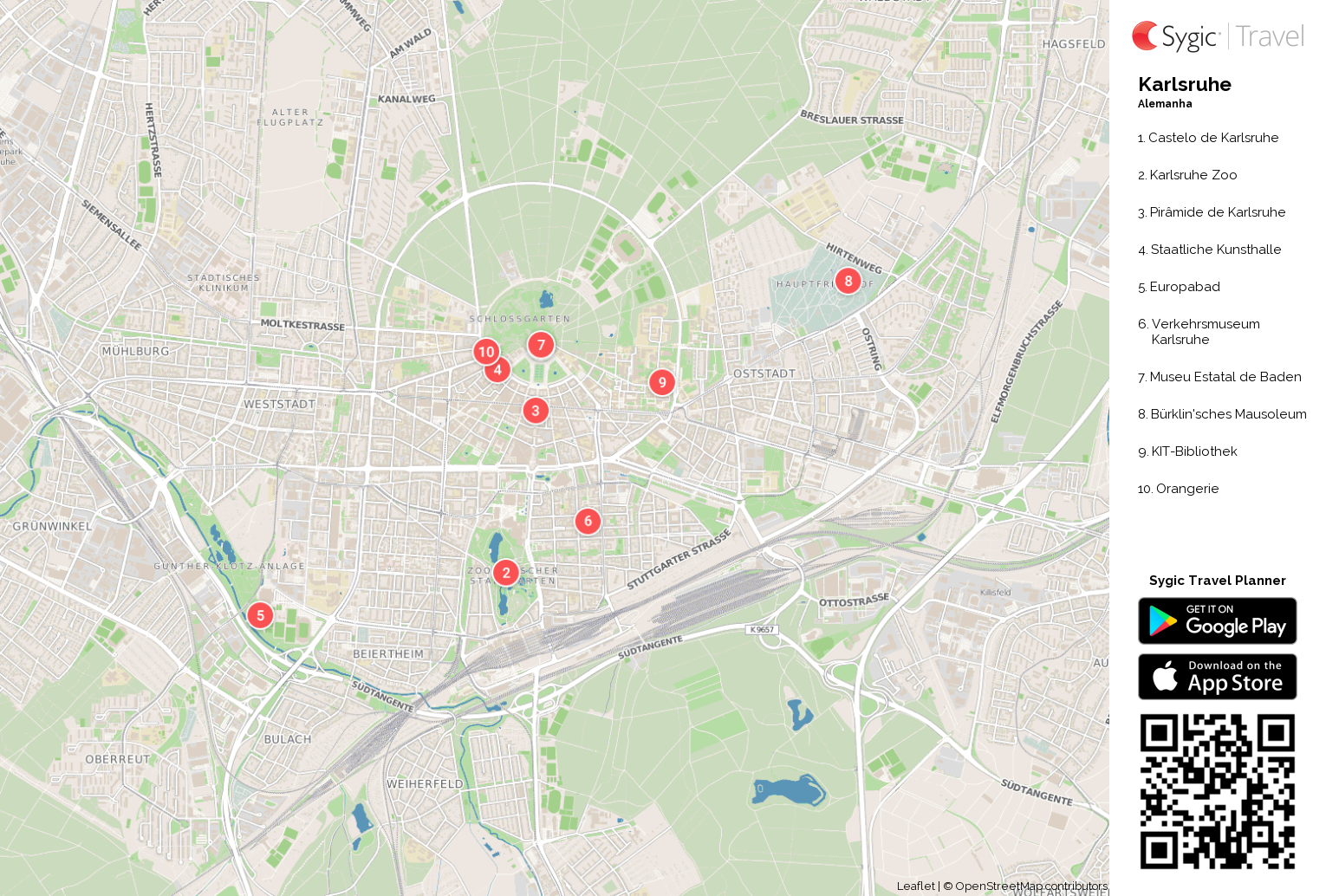 Karlsruhe: Mapa turístico em pdf | Tripomatic