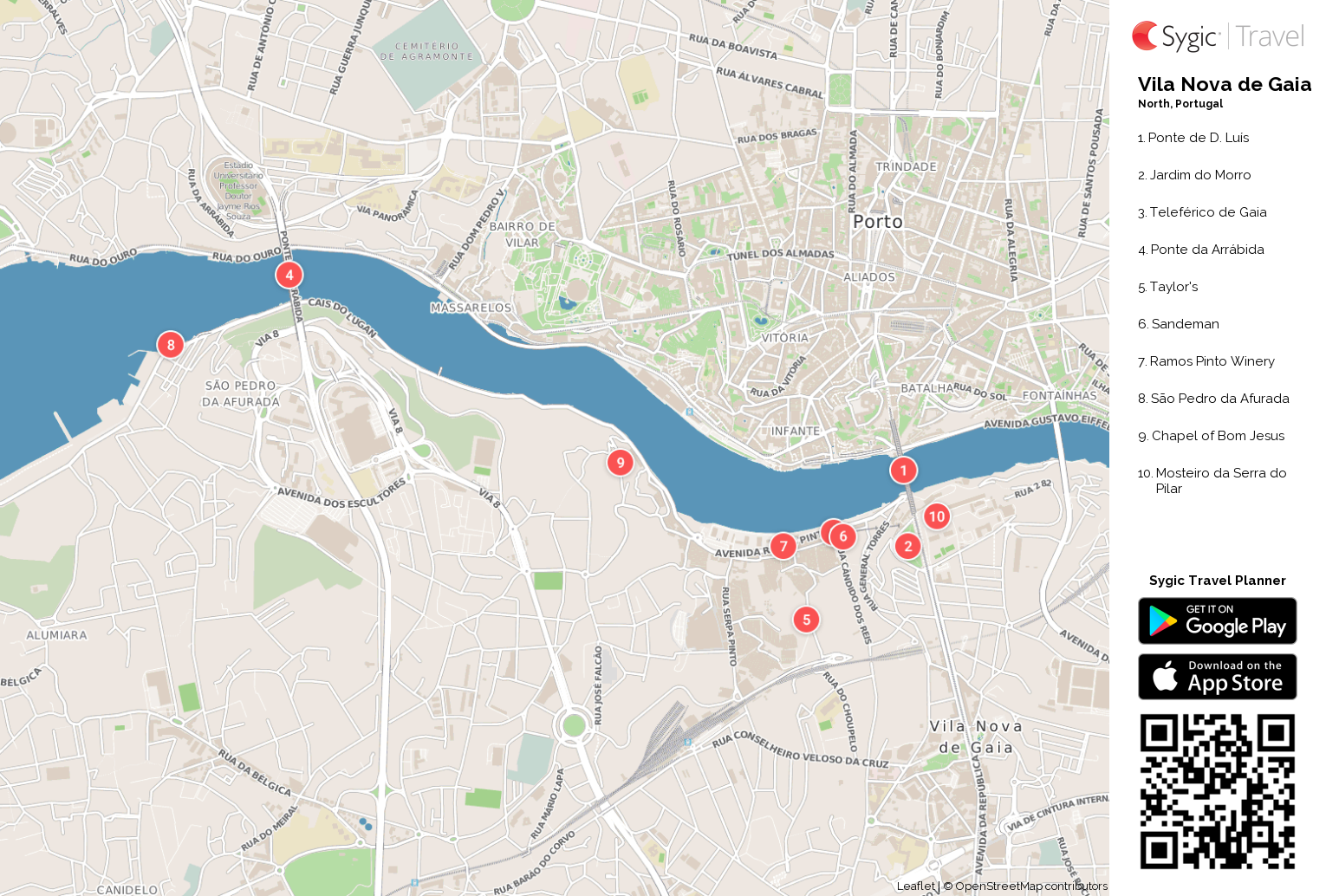 Vila Nova de Gaia: Mapa turístico em pdf | Sygic Travel