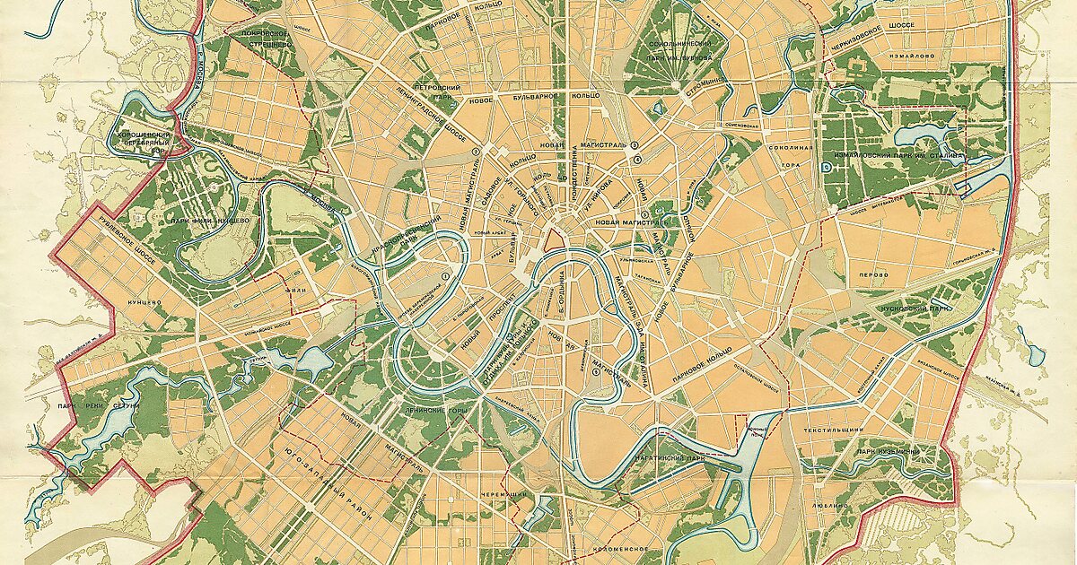 Генеральный план реконструкции москвы 1935 года застройка магистралей устройство набережных и парков