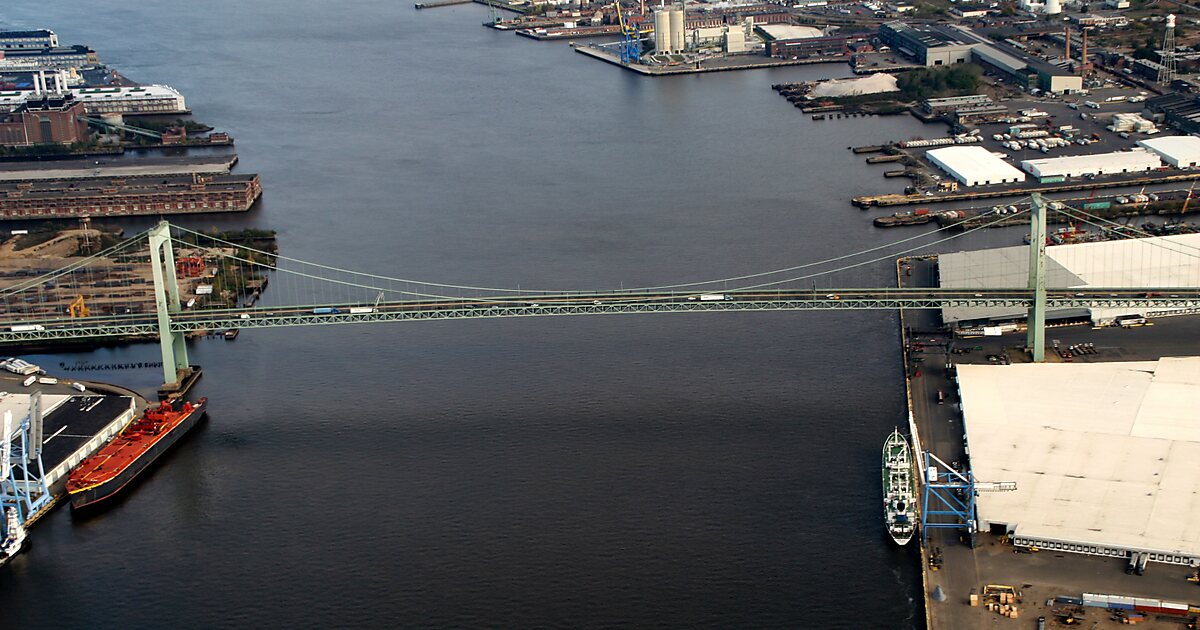 Walt Whitman Bridge in Contiguous United States, Vereinigte Staaten von ...