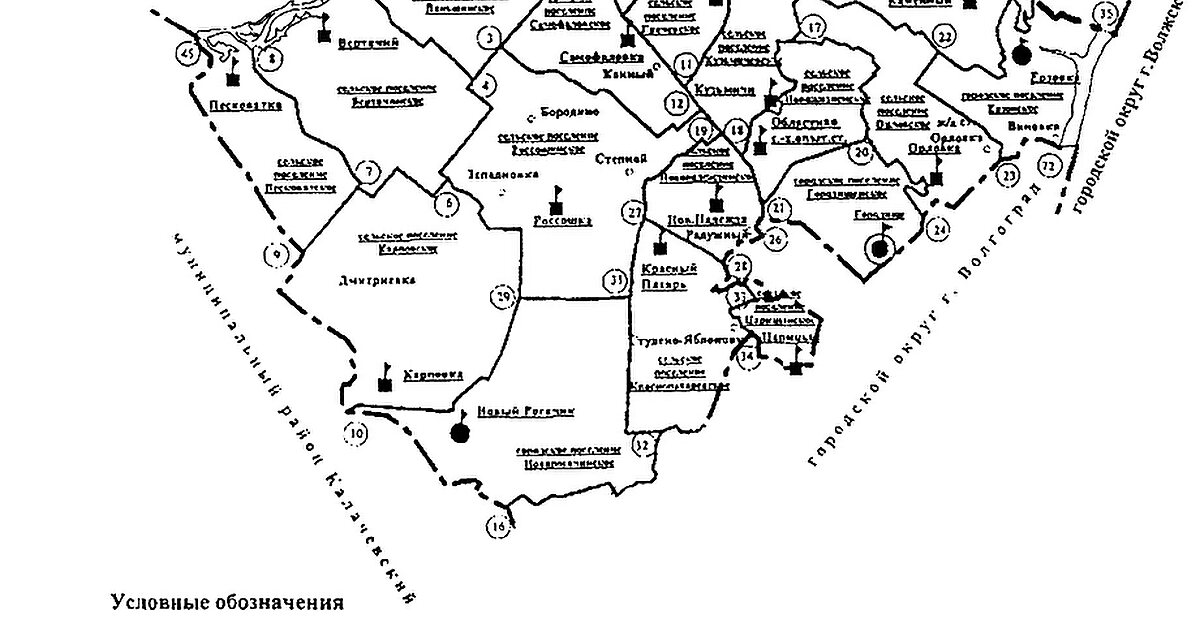 Карта городищенского района волгоградской области с населенными пунктами