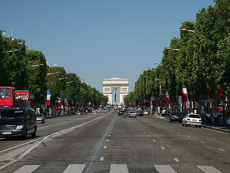 Champs-Élysées Avenue in 8th arrondissement of Paris, France