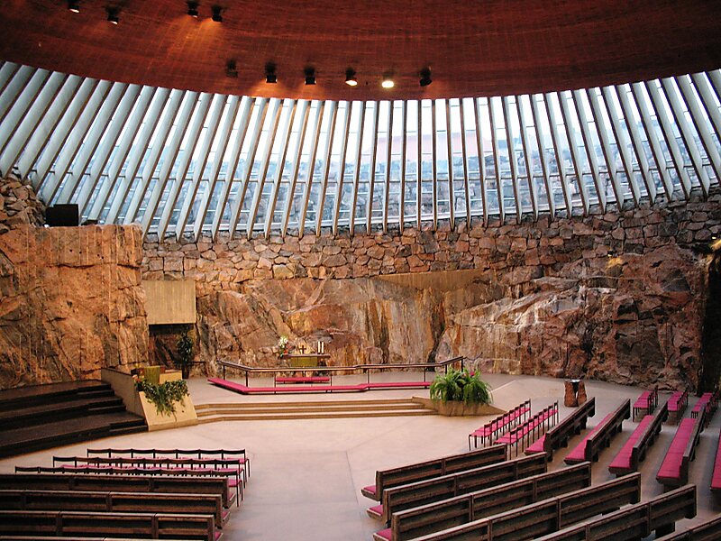 Église Temppeliaukio d'Helsinki - Etu-Töölö, Helsinki, Finlande ...