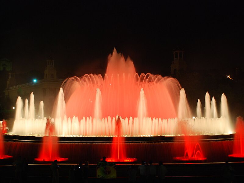 Magic Fountain of Montju c in el Poble sec Barcelona Spain