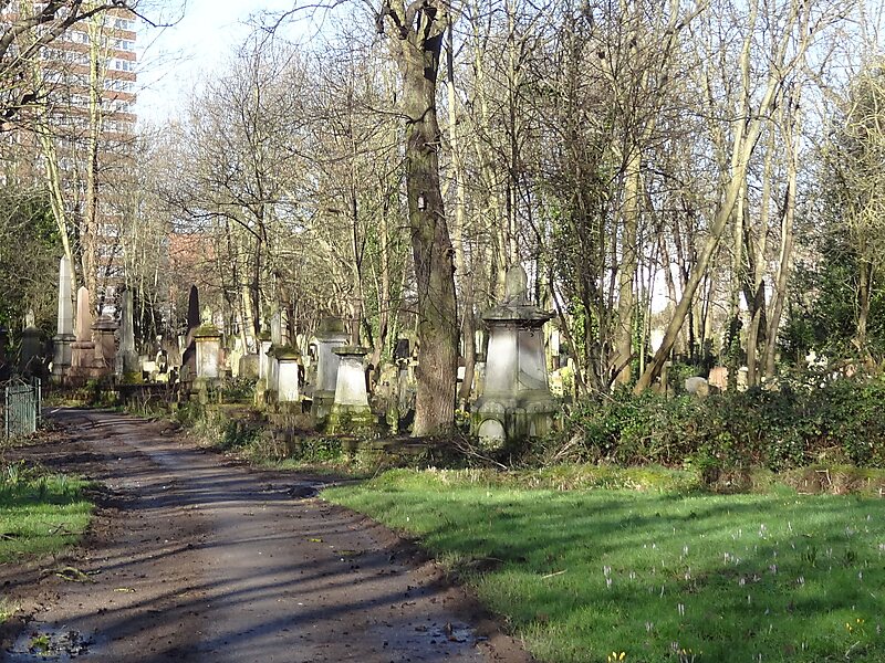 Tower Hamlets Cemetery Park in London Borough of Tower Hamlets, UK