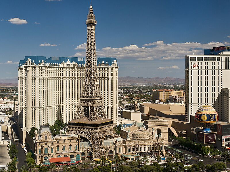 Tour Eiffel à Las Vegas : Nuit : Las Vegas : Nevada : Parcs nationaux de  l'Ouest américain 