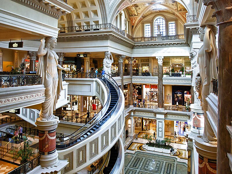 Inside The Forum Shops Luxury Shopping Mall at Caesars Palace, Las