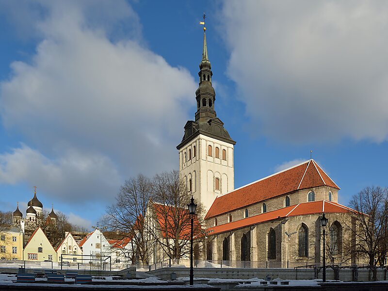 Tallinn in Baltik 1944 - 8x10 photo Nicholas' Church A portrait of ruined St