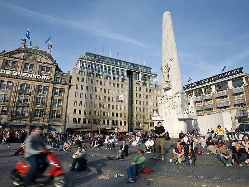 Praça Dam em Centrum, Amesterdão, Nederland