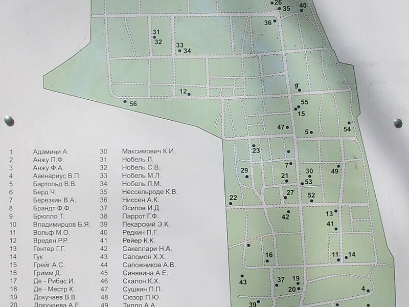 План смоленского кладбища в санкт петербурге нумерация участков