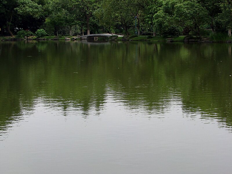 Three Ponds Mirroring the Moon