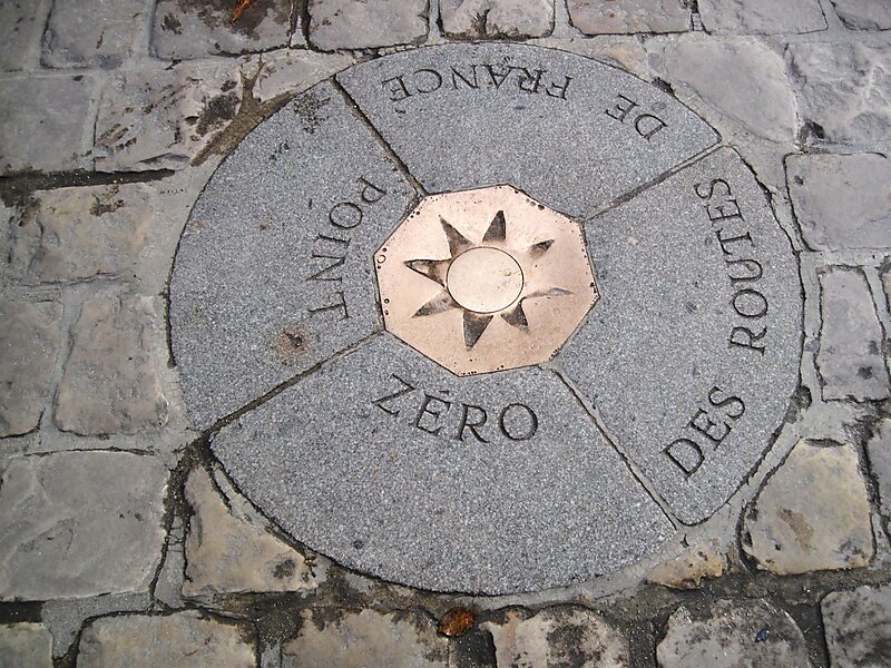 Kilometre Zero of Paris in 4th arrondissement of Paris, France